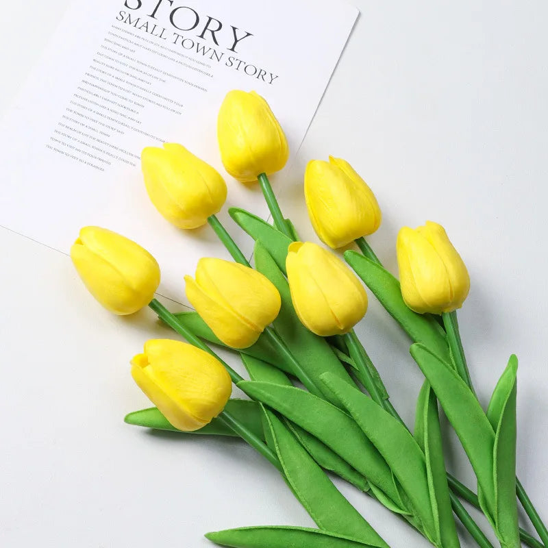 20Pcs/3Pc/5Pc/10Pc Bouquet Silicone Artificial Tulip Wedding Home Decoration Bouquet with Stems for Home Wedding Decoration