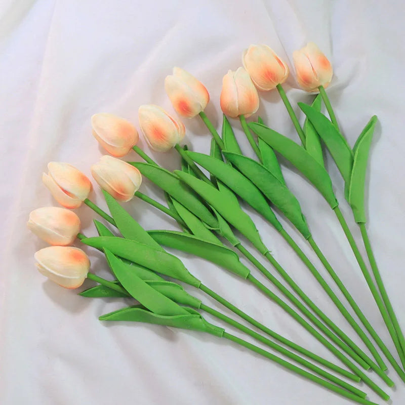 20Pcs/3Pc/5Pc/10Pc Bouquet Silicone Artificial Tulip Wedding Home Decoration Bouquet with Stems for Home Wedding Decoration