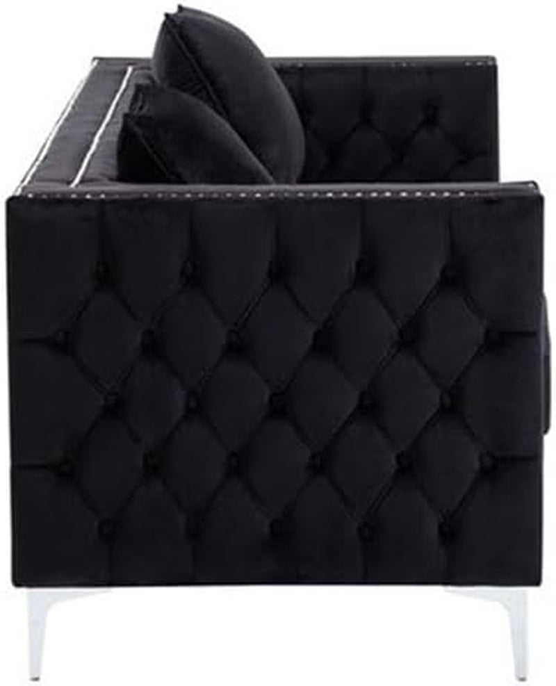 Lorreto Black Velvet Sofa