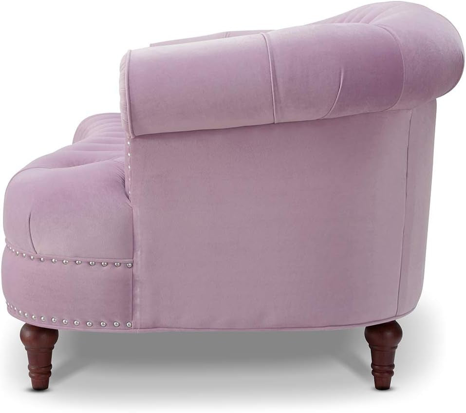 Sofa Ariana Victorian Chesterfield Tufted, Lavender Velvet