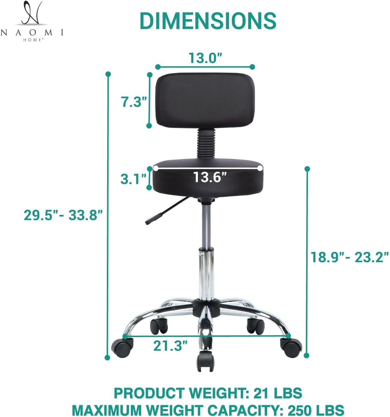 Mara Drafting Stool Black