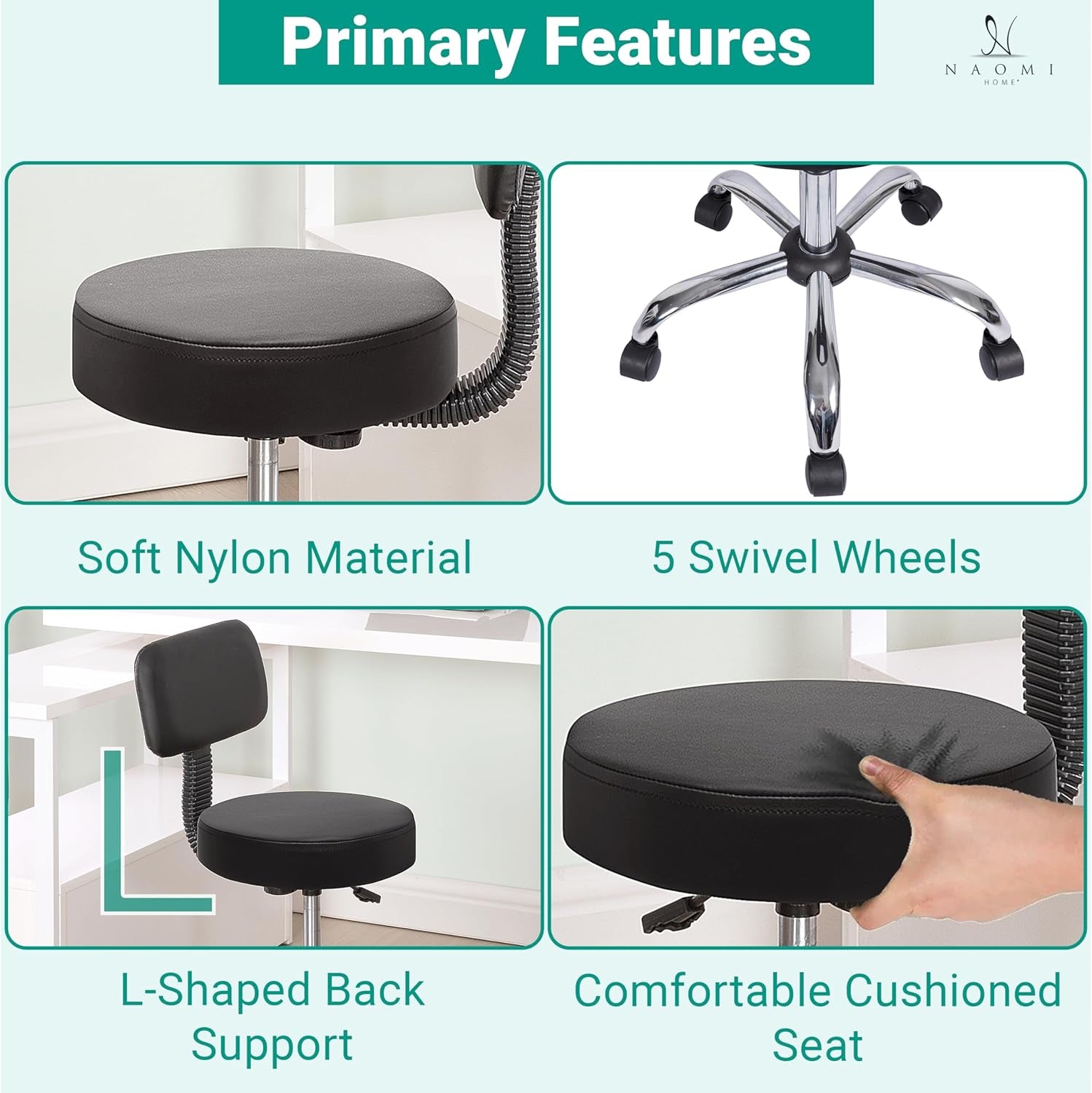 Mara Drafting Stool Black