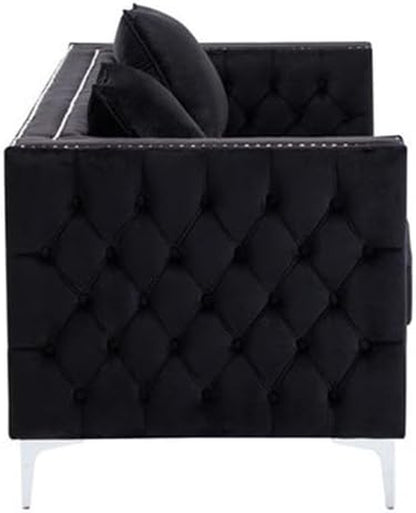Lorreto Black Velvet Sofa