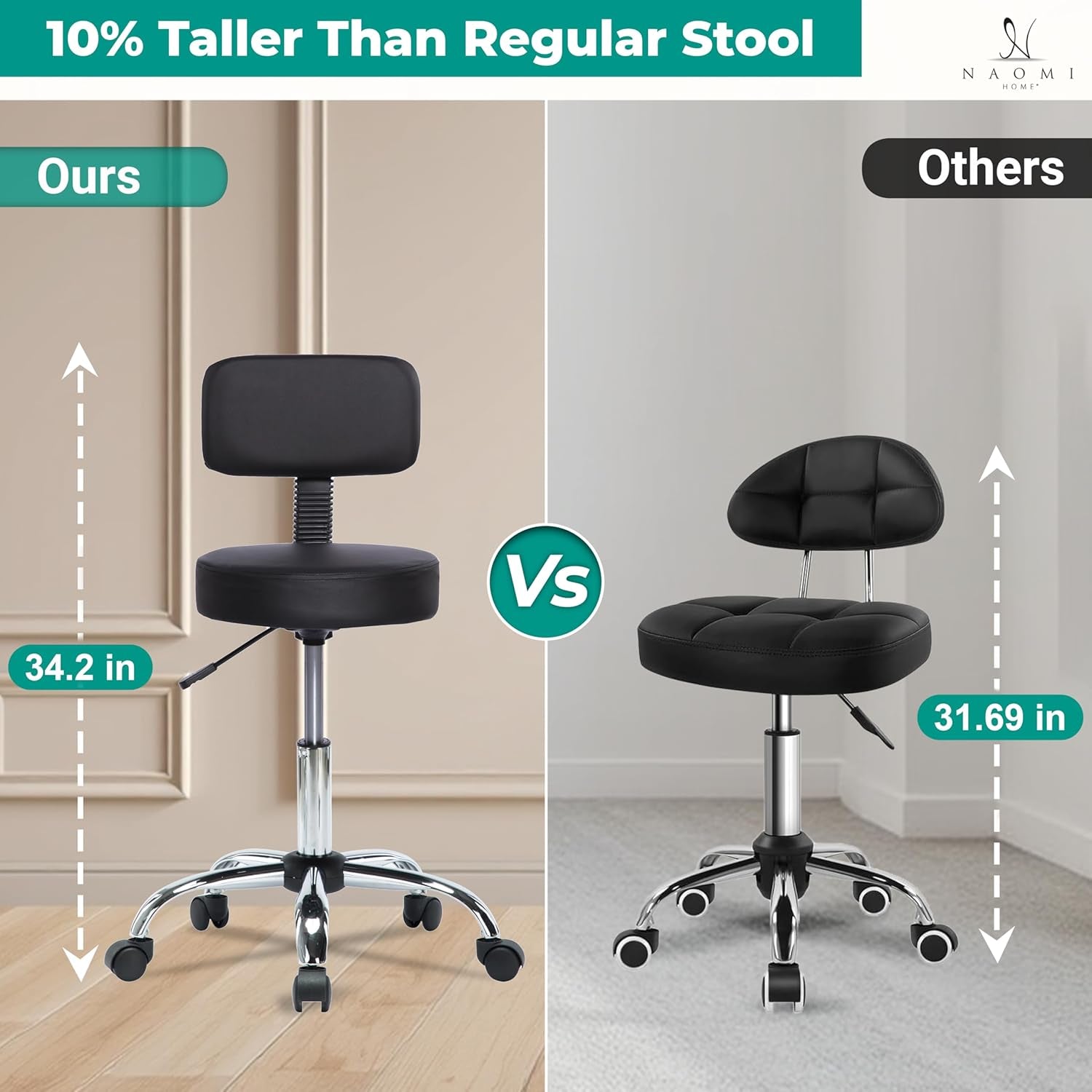 Mara Drafting Stool Black