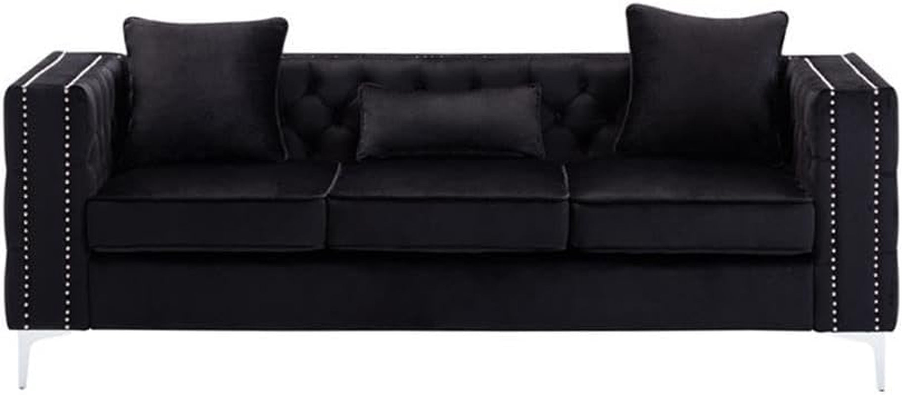 Lorreto Black Velvet Sofa