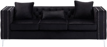 Lorreto Black Velvet Sofa